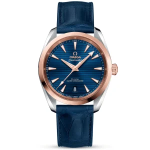 OMEGA Seamaster Aqua Terra 38mm Two-Tone Blue Dial & Leather Strap Watch