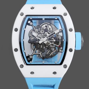 Richard Miller RM 055 RMUL2 NTPT Carbon Fiber Blue Rubber Strap