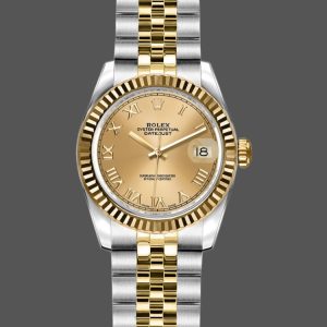 Rolex Datejust 179173 Champagne Roman Numeral Dial 26MM Lady Replica Watch