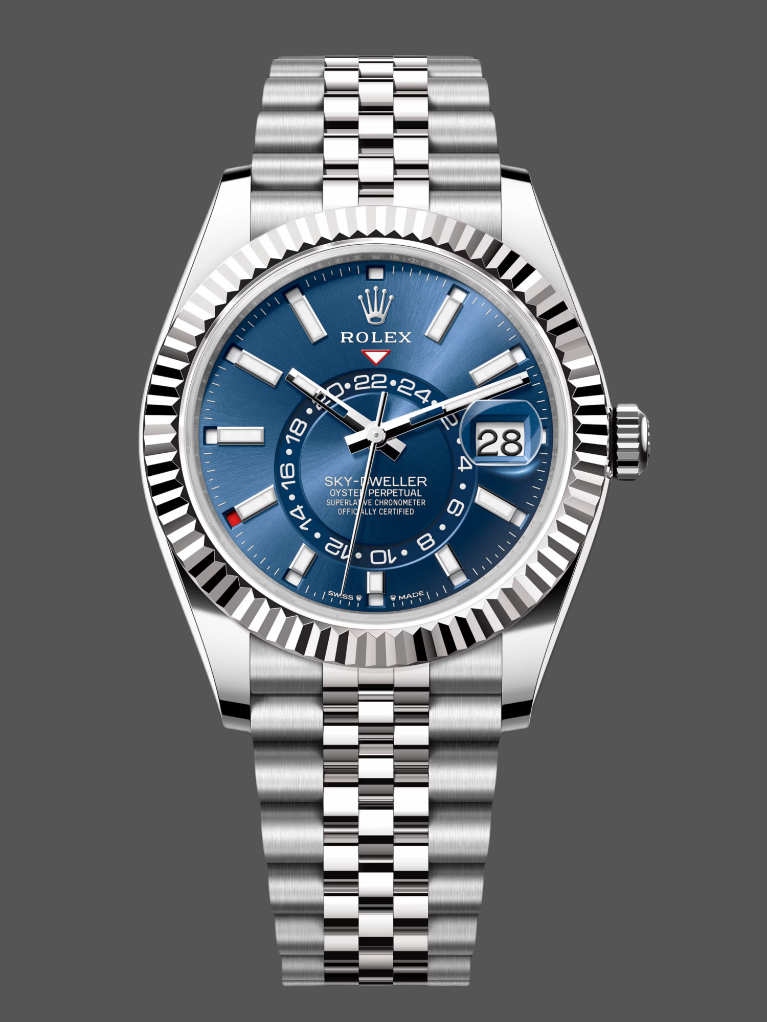 Rolex Sky-Dweller 42 m336934 0006 Fluted Bezel Blue Dial Replica Watch