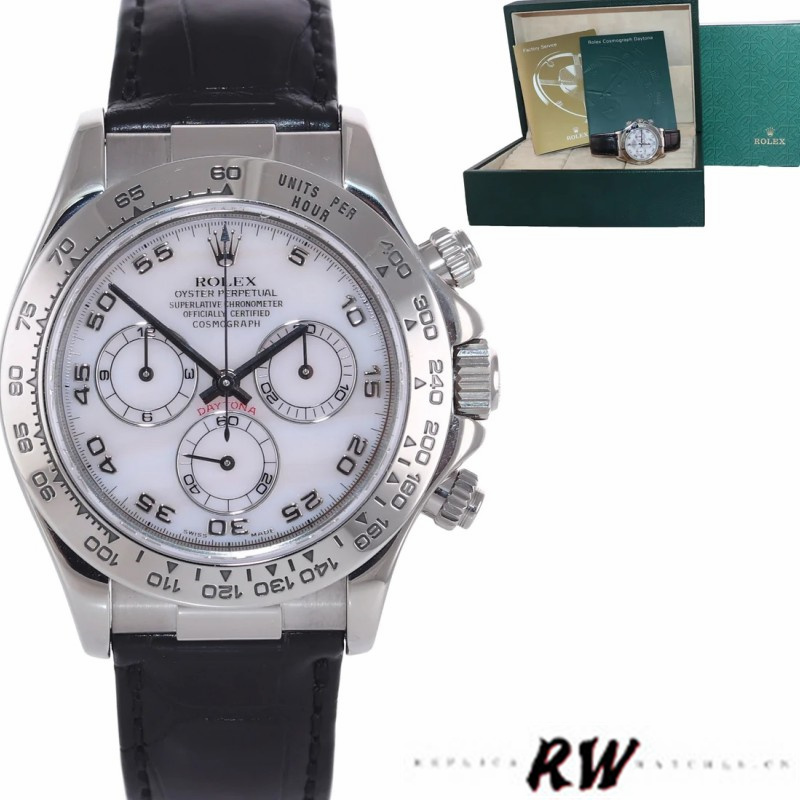 Rolex Daytona 116519 Mother of Pearl Arabic Dial 40mm Mens Replica Watch - Image 2
