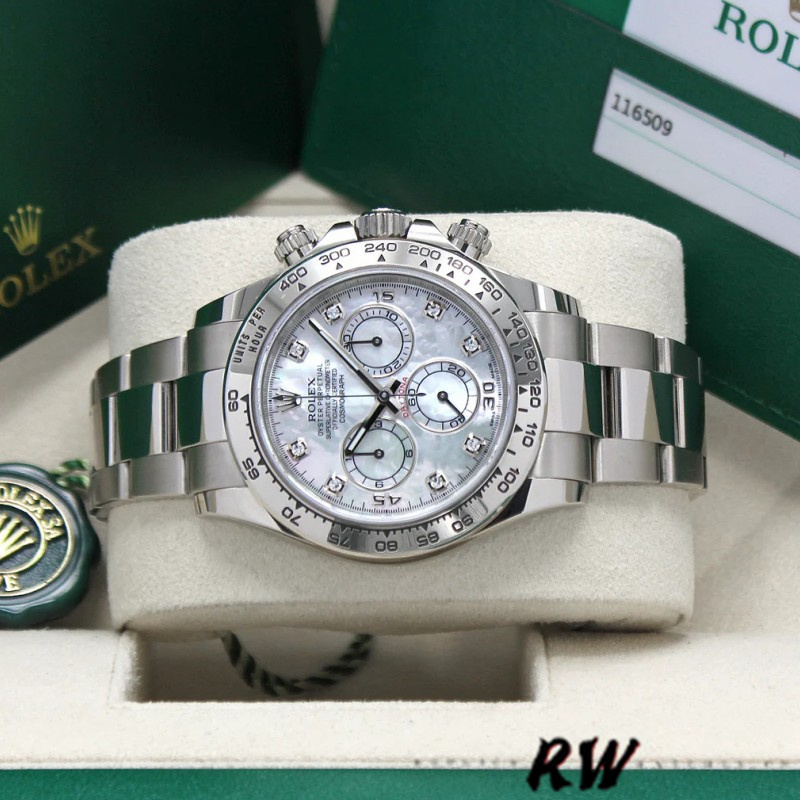 Rolex Cosmograph Daytona 116509 White Mother of Pearl Dial 40MM Mens Replica Watch - Image 5