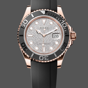 Rolex Yacht-Master II 126655 Diamond Pave Dial Rose Gold 40mm Mens Replica Watch