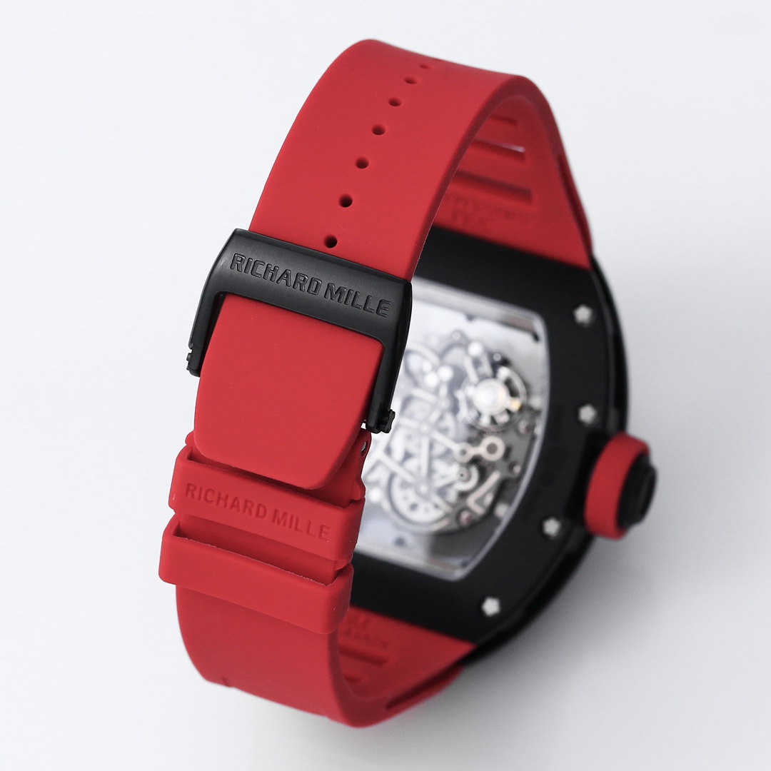Richard Miller RM 055 RMUL2 NTPT Carbon Fiber Red Rubber Strap - Image 9