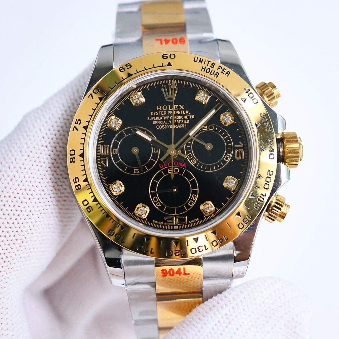 Rolex Cosmograph Daytona 116503 Black Diamond Dial 40MM Mens Replica Watch - Image 3