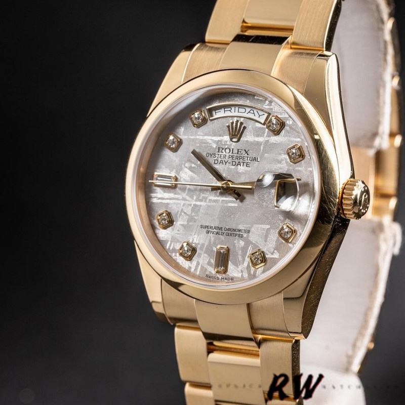 Rolex Day-Date 118208 Meteorite Grey Diamond Dial 36mm Unisex Replica Watch - Image 3
