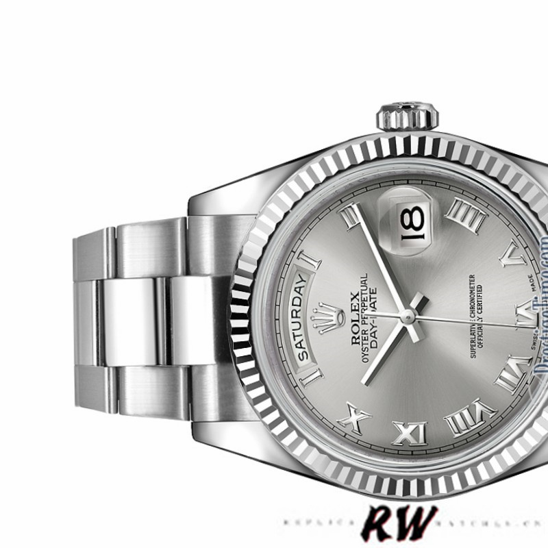 Rolex Day-Date 118239 Rhodium Roman Dial 36mm Unisex Replica Watch - Image 4