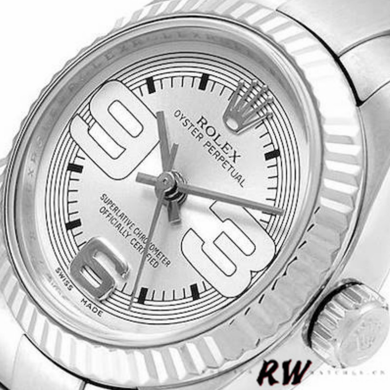 Rolex Oyster Perpetual 176234 Silver Maxi Arabic Dial 26mm Lady Replica Watch - Image 5