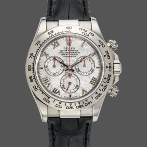 Rolex Daytona 116519 Black Leather strap Meteorite Dial 40mm Mens Replica Watch