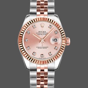 Rolex Datejust 179171 Pink Diamond Dial Fluted Bezel 26MM Lady Replica Watch