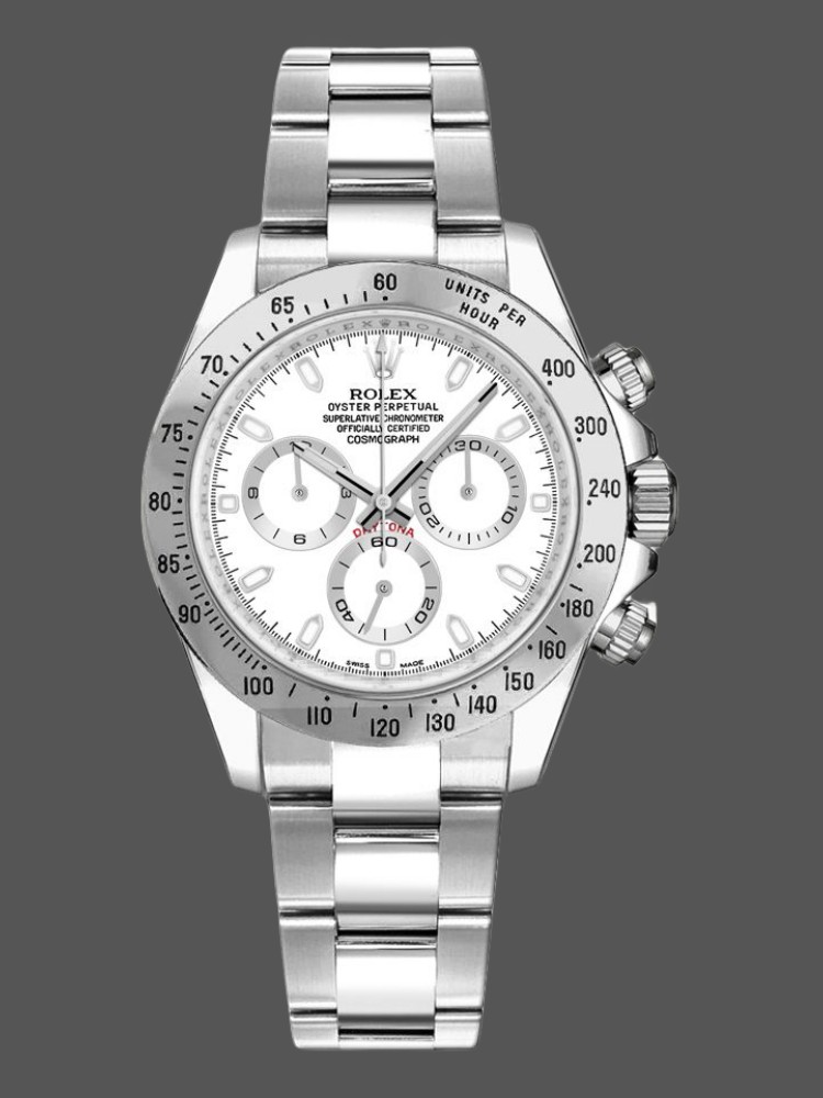 Rolex Daytona 116520 Stainless Steel Case White Dial 40MM Mens Replica Watch