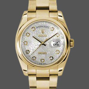 Rolex Day-Date 118208 Silver Diamond Jubilee Dial 36mm Unisex Replica Watch