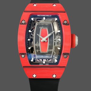 Richard Mille RM07-01 Racing Red Carbon Black Rubber Strap 46mm Ladies Watch