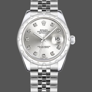 Rolex Datejust 178344 Stainless Steel Silver Diamond Dial 31MM Lady Replica Watch