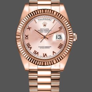 Rolex Day-Date 218235 Pink Roman Numerals Dial Rose Gold 41MM Mens Replica Watch