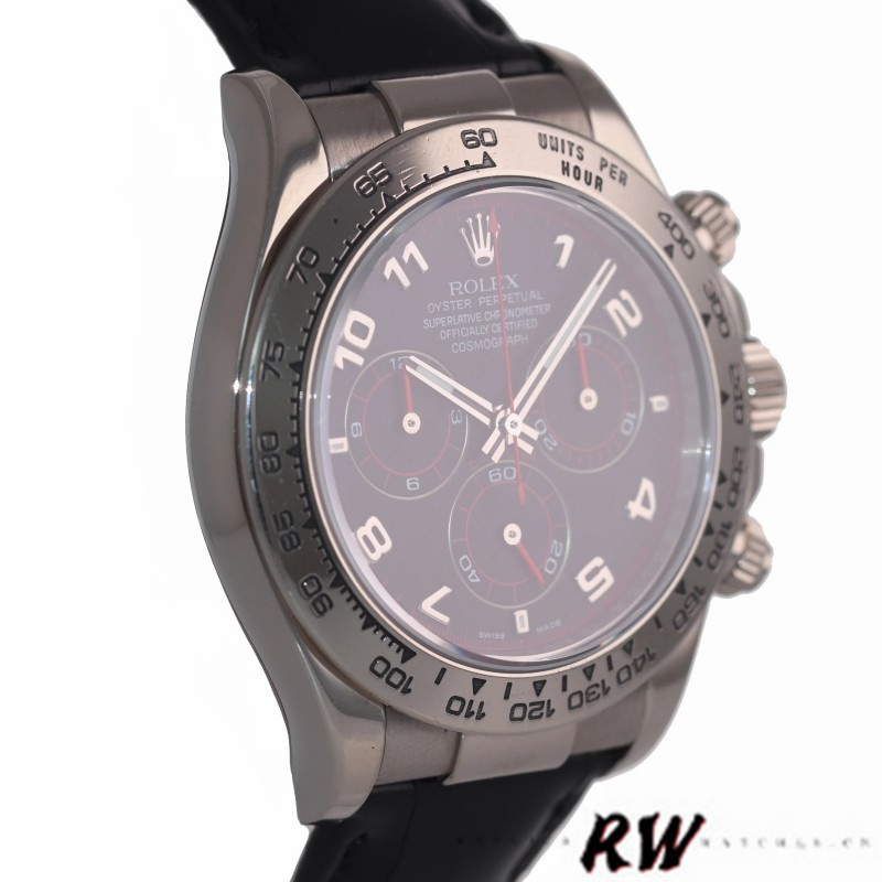 Rolex Daytona 116519 Black Racing Dial Leather strap 40mm Mens Replica Watch - Image 2