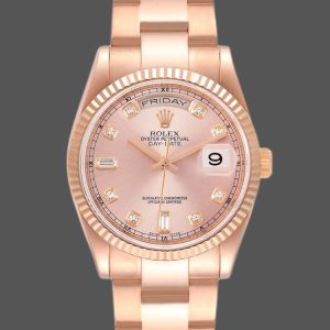 Rolex Day-Date 118235 Everose Gold Pink Diamond Dial 36mm Lady Replica Watch