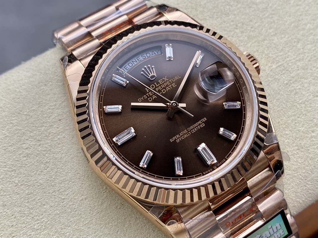 Rolex Day Date 40 18kt Everose Gold Rolex President Chocolate Dial m228235 0003 - Image 4