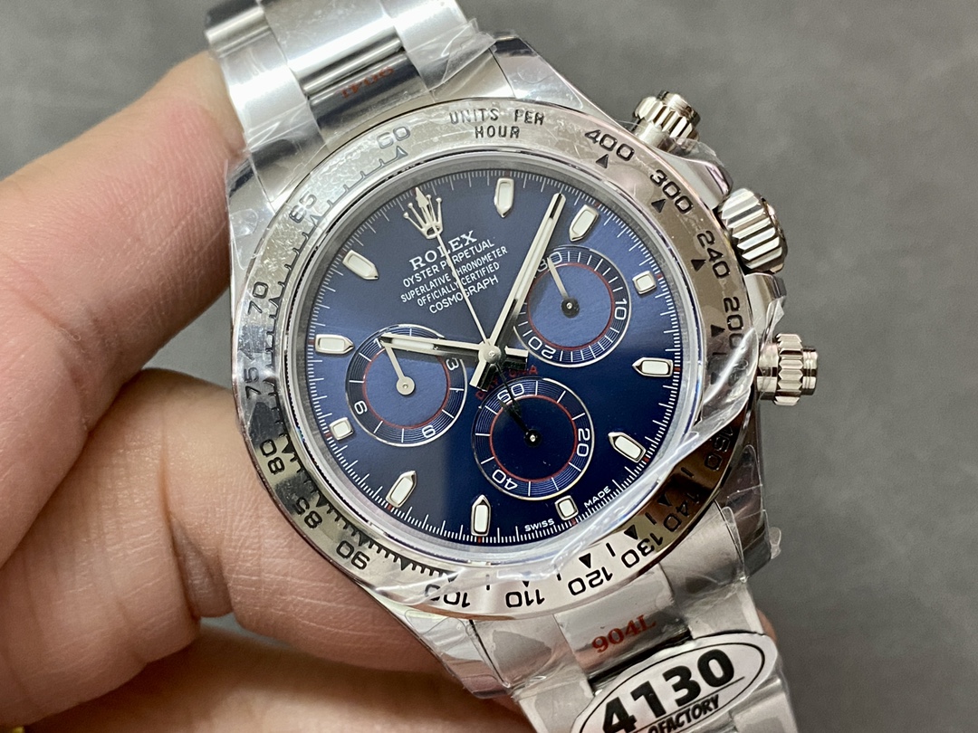 Rolex Cosmograph Daytona 116509 Blue Index Dial 40MM Mens Replica Watch - Image 4