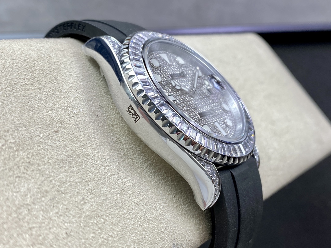 Rolex Yacht Master 226679TBR White Gold 42mm Baguette Diamond Watch - Image 9