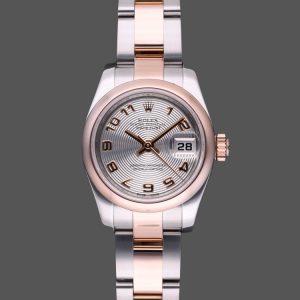 Rolex Datejust 179161 Stainless Steel and Everose Gold Concentric Circle Silver Dial 26MM Lady Replica Watch