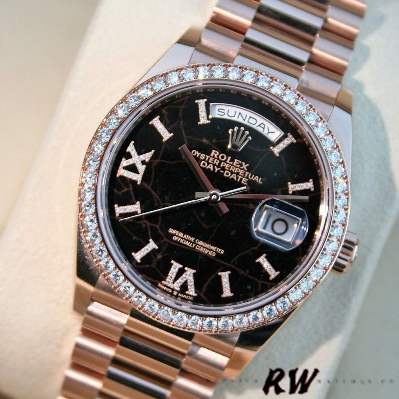 Rolex Day-Date 128345RBR Eisenkiesel dial Everose Gold 36MM Unisex Replica Watch - Image 12