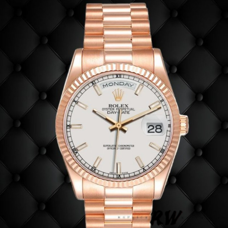 Rolex Day-Date 118235 White Dial 36mm Unisex Replica Watch - Image 2