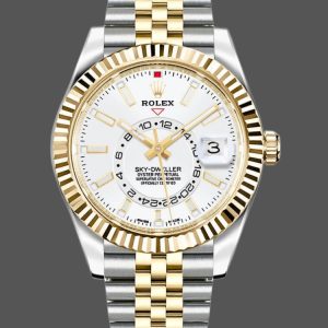 Rolex Sky-Dweller 326933 Stainless Steel Yellow Gold White Dial 42MM Mens Replica Watch