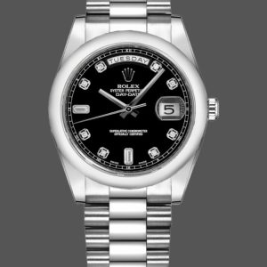 Rolex Day-Date 118209 Black dial white gold 36mm Unisex Replica Watch