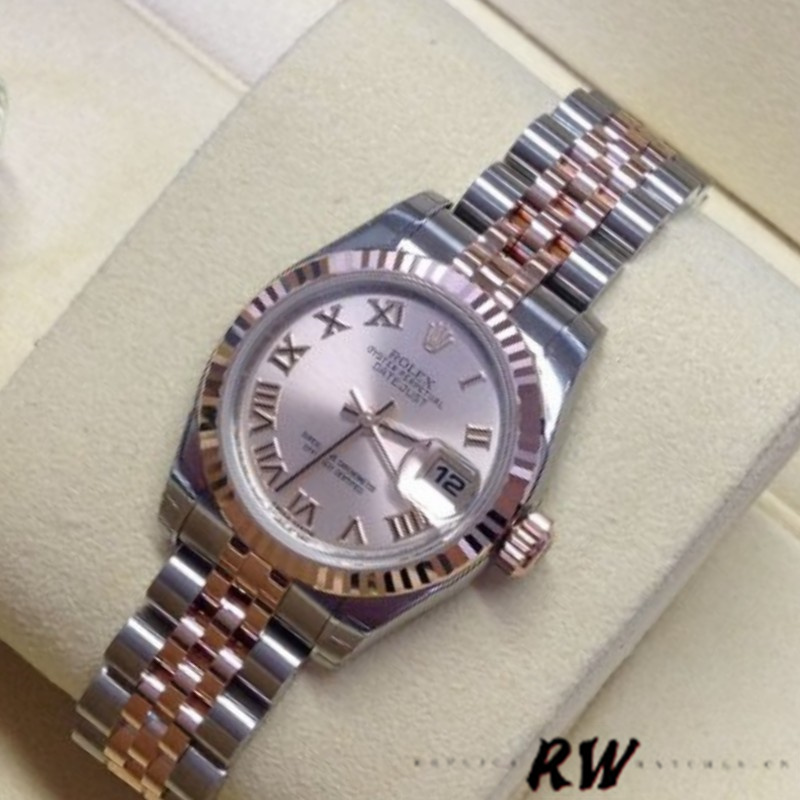 Rolex Datejust 179171 Pink Roman Numeral Dial Fluted Bezel 26MM Lady Replica Watch - Image 2