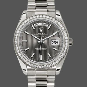Rolex Day-Date 228349RBR Dark Rhodium Dial Diamond Bezel 40mm Mens Replica Watch