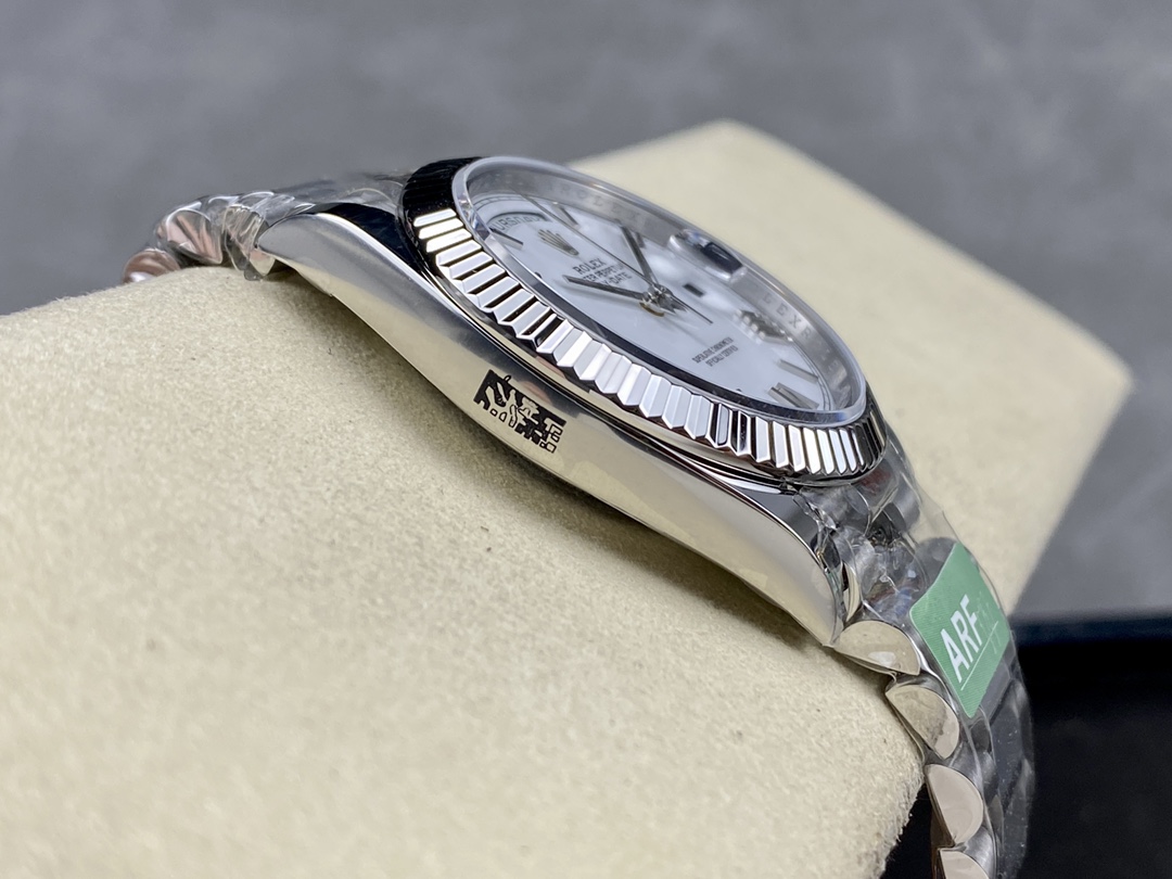 Rolex Day-Date 228239 White Roman Dial Fluted Bezel 40mm Mens Replica Watch - Image 8