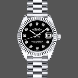 Rolex Datejust m178274 Black Diamond Dial Fluted Bezel 31MM Lady Replica Watch