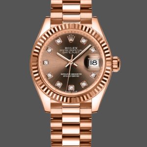 Rolex Datejust 279175 Chocolate Diamonds Dial Fluted Bezel 28mm Lady Replica Watch