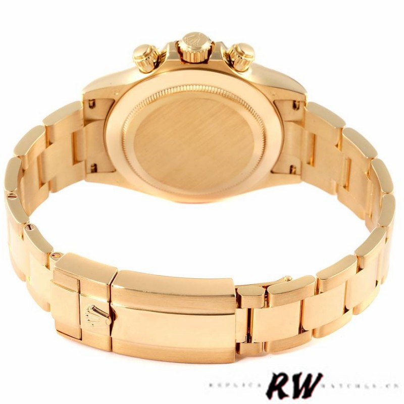 Rolex Daytona 116508 Yellow Gold Black Dial 40MM Mens Replica Watch - Image 6