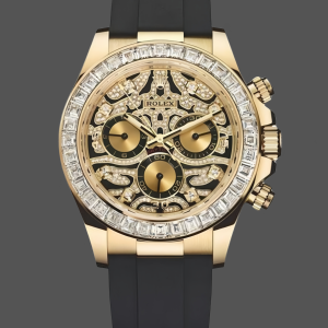 Rolex Cosmograph Daytona 116588 Yellow Gold Black Rubber Strap 40mm Mens Replica Watch