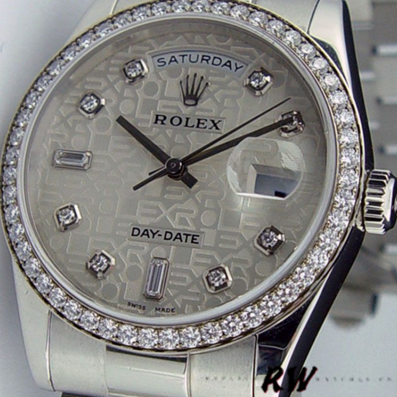 Rolex Day Date 118346 Silver Jubilee Diamond Dial 36mm Unisex Replica Watch - Image 2