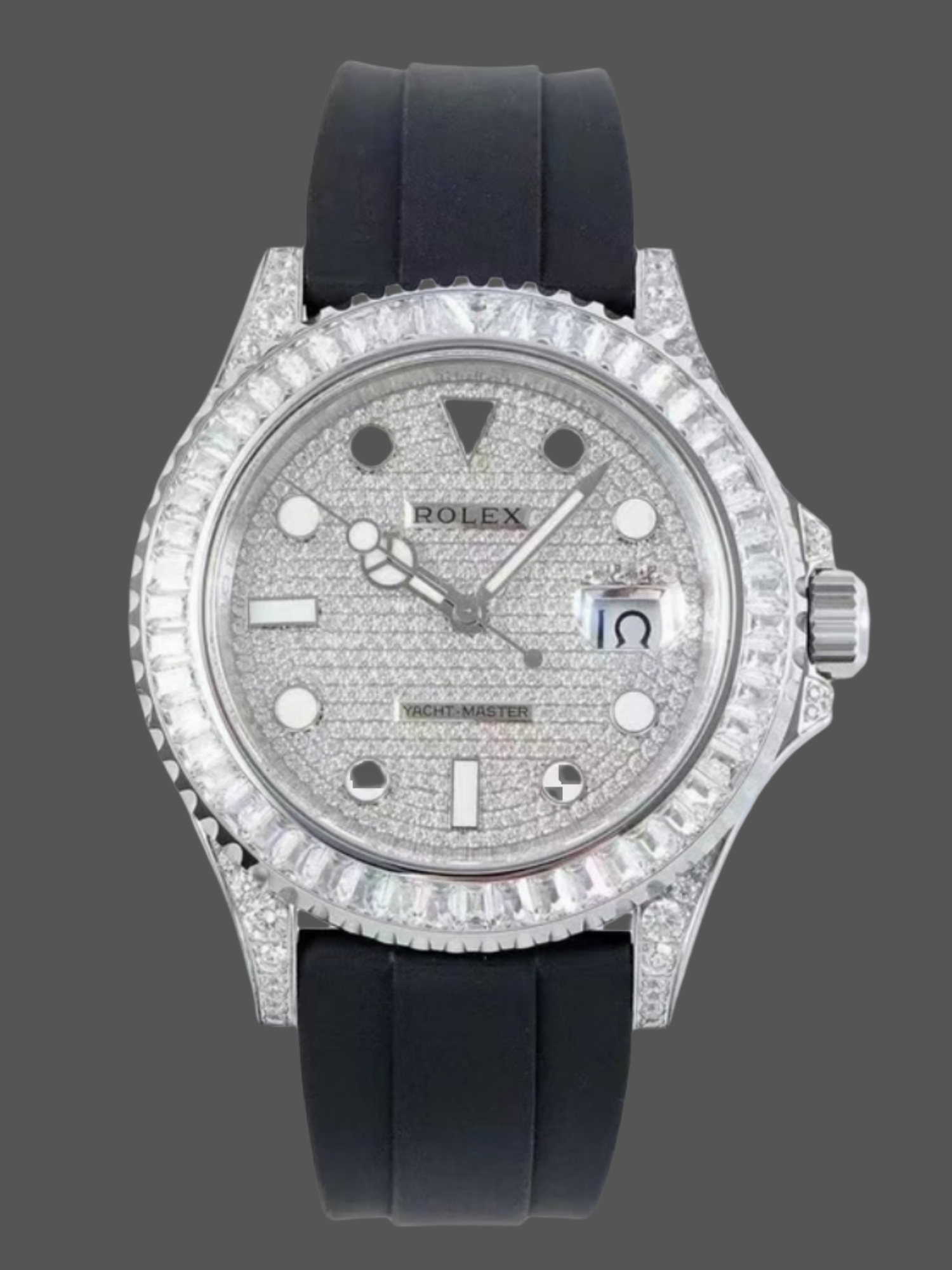 Rolex Yacht Master 226679TBR White Gold 42mm Baguette Diamond Watch