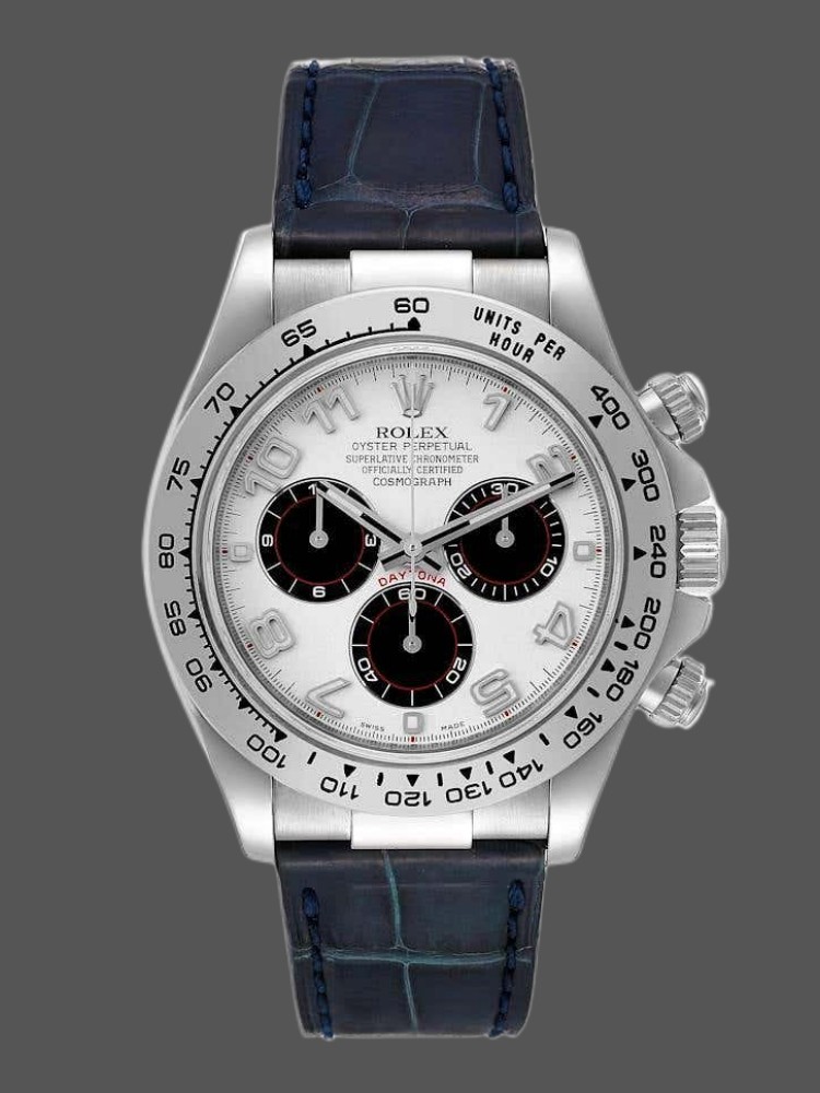 Rolex Daytona 116519 Panda Dial Blue Leather Strap 40mm Mens Replica Watch