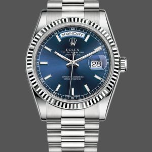 Rolex Day-Date 118239 White Gold Blue Dial 36mm Unisex Replica Watch