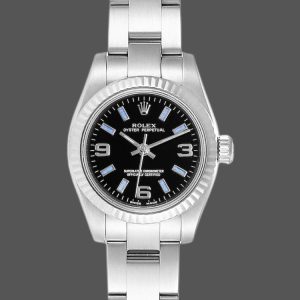 Rolex Oyster Perpetual 176234 Black Dial Blue Baton 26MM Lady Replica Watch