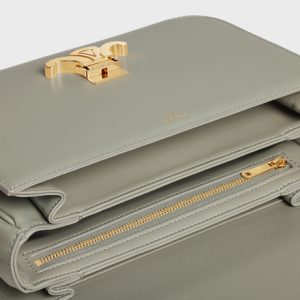 CLASSIQUE TRIOMPHE BAG IN SHINY CALFSKIN GREEN CLAY