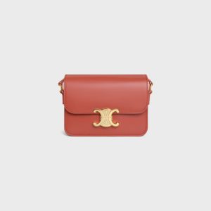 TEEN TRIOMPHE BAG IN SHINY CALFSKIN RED CANYON