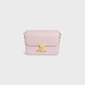 TEEN TRIOMPHE BAG IN SHINY CALFSKIN PASTEL PINK