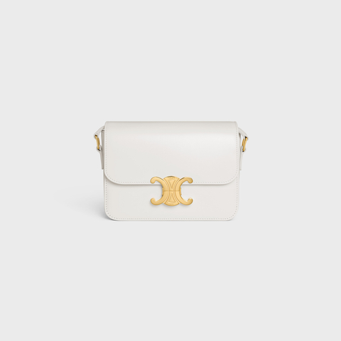 TEEN TRIOMPHE BAG IN SHINY CALFSKIN WHITE - Image 3