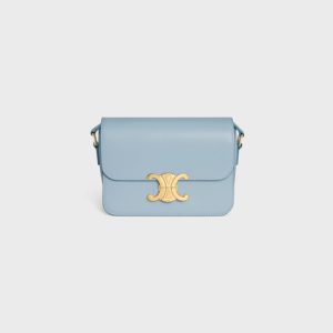 TEEN TRIOMPHE BAG IN SHINY CALFSKIN PALE BLUE