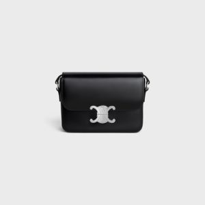 TEEN TRIOMPHE BAG IN SHINY CALFSKIN BLACK