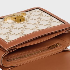 TEEN TRIOMPHE BAG IN TRIOMPHE CANVAS AND CALFSKIN WHITE