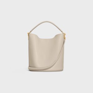 BUCKET 16 BAG IN SMOOTH CALFSKIN LIGHT STONE