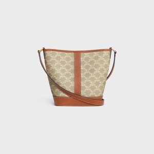 SMALL BUCKET IN TRIOMPHE CANVAS AND CALFSKIN GREGE